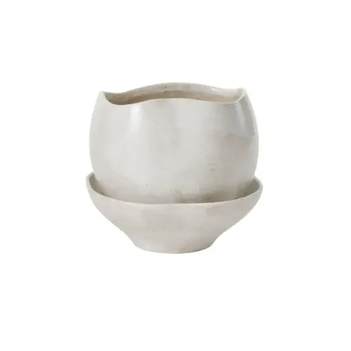 [66255] Iona Pot with Saucer 10.25"x 9"