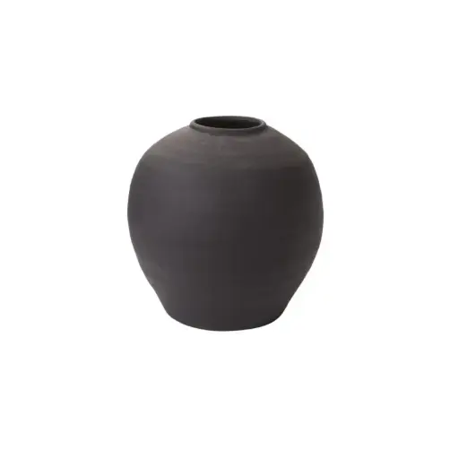 [66317] Konos Vase 14.5"x 14" Black