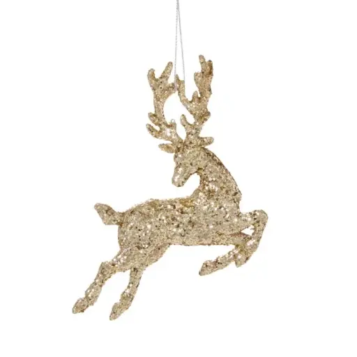 [66340] Leaping Deer Ornament 5"x 1.25"x 5.25"