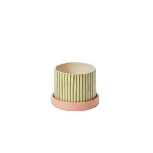 [66444] Melancia Pot with Saucer 5.5"x 4.25"
