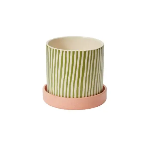 [66445] Melancia Pot with Saucer 7.75"x 7"