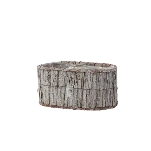 [66643] Oval Bark Basket 12"x 7.25"x 6"
