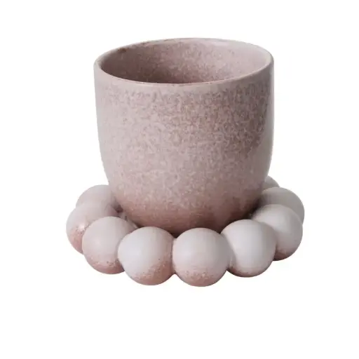 [66668] Pearl Pot with Saucer 8"x 6.25"