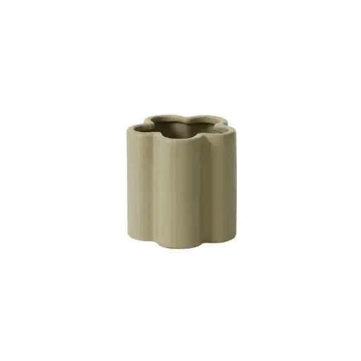 [66675] Petal Vase 4"x 4" Light-Green
