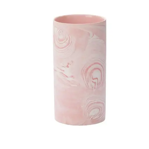 [66691] Pink Marbleized Vase 4"x 8"