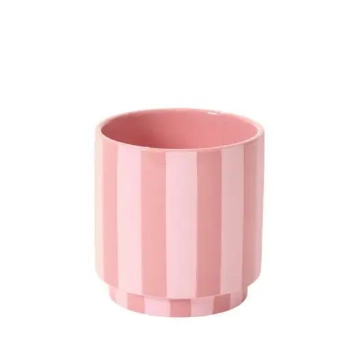 [66693] Pink Striped Pot 5"x 5.25"