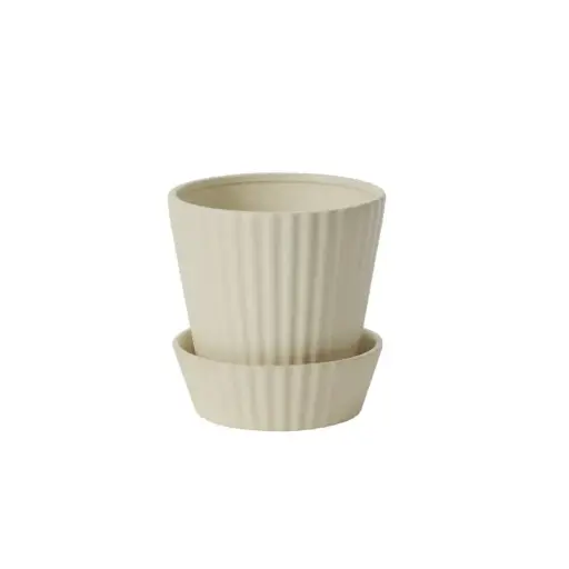 [66730] Quincy Pot with Saucer 7"x 7.25"