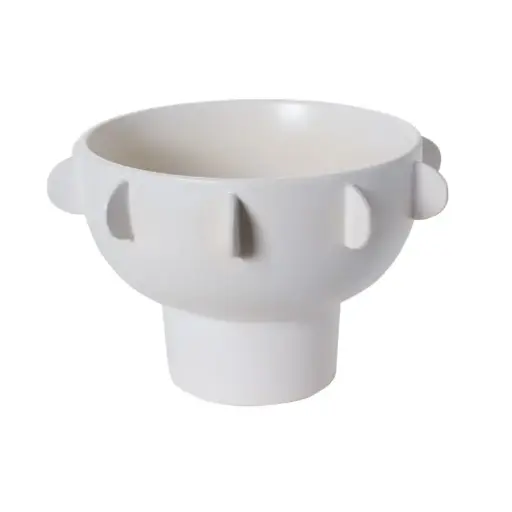 [66768] Reverie Footed Bowl 17.75"x 10.25" Off-White
