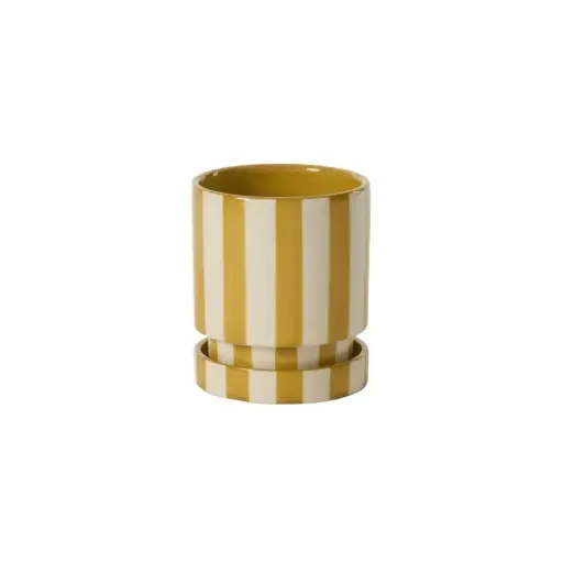 [66820] Saffron Pot with Saucer 5"x 5.75"