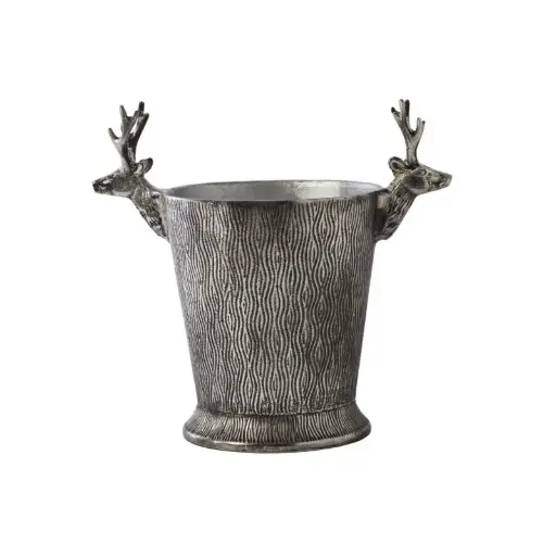[66860] Silver Deer Bucket 14"x 8.5"x 12.75"