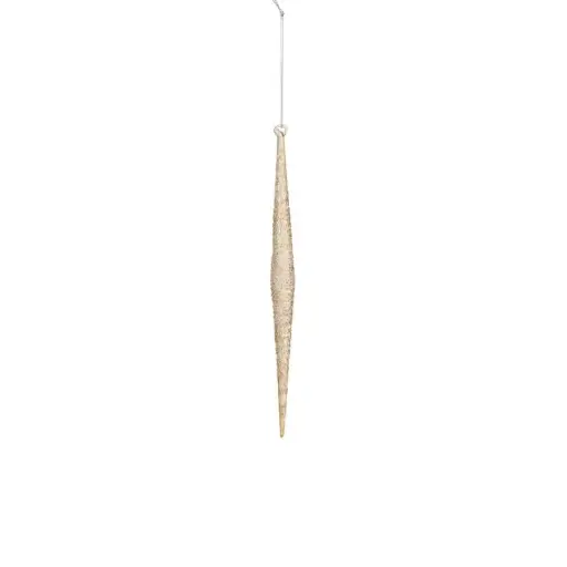 [66897] Sparkle Icicle Ornament 0.5"x 7.5" Amber