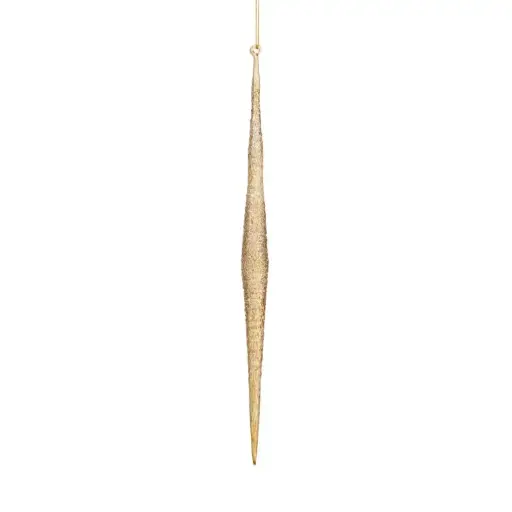 [66899] Sparkle Icicle Ornament 0.75"x 11.5" Amber