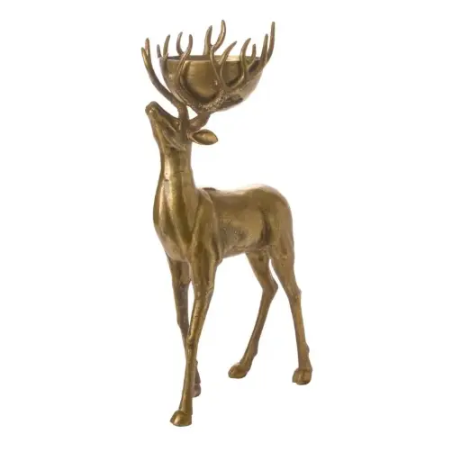 [66925] Standing Deer Bowl 17"x 11.5"x 37.5"