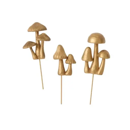[67060] Troop Mushroom Plant Sticks Set of 3 - 7.25"x 8.25"x 2.5"