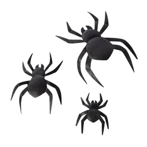 [67155] Widow Spider Wall Decor - Set of 3 10"x 7"x 1"