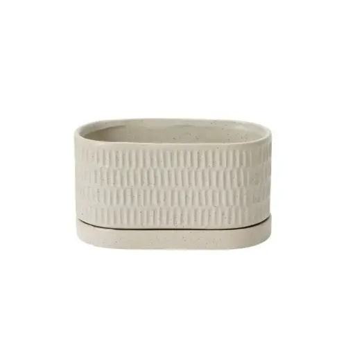 [67200] Zelle Planter with Saucer 8"x 4"x 4.5"