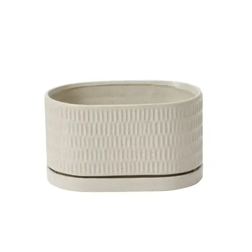 [67201] Zelle Planter with Saucer 9"x 5.5"x 5"
