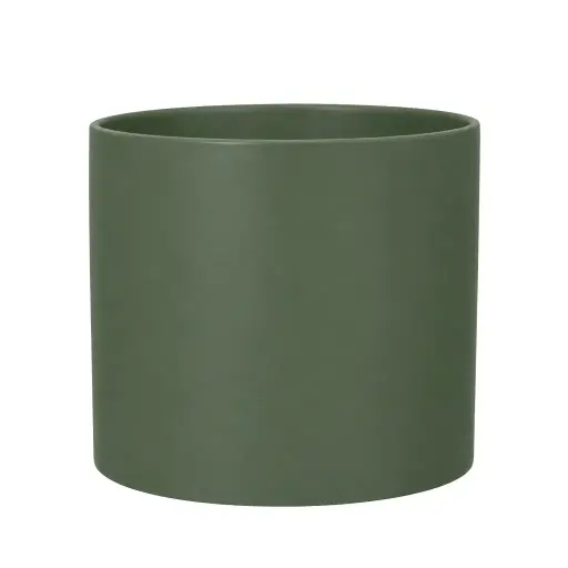 [67217] Pearce pot round matte dark green - 11x10.25"