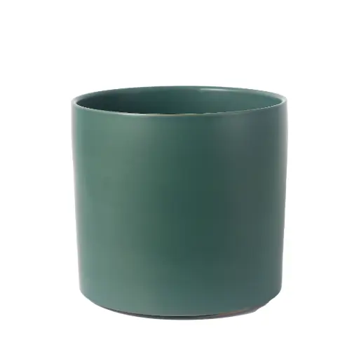 [67217] Pearce pot round matte dark green - 11x10.25"