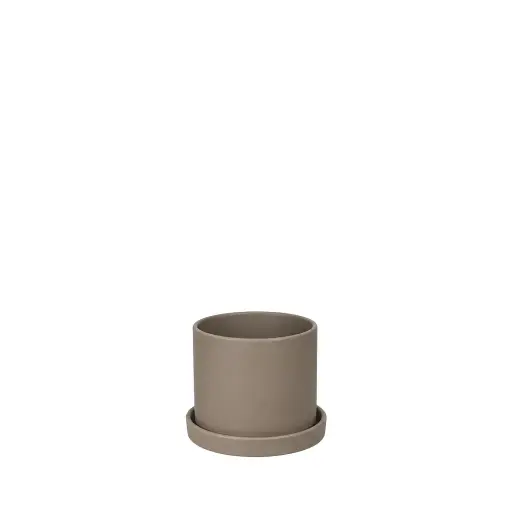 [67242] Montgomery pot with saucer dark grey - 4.75x4.5"