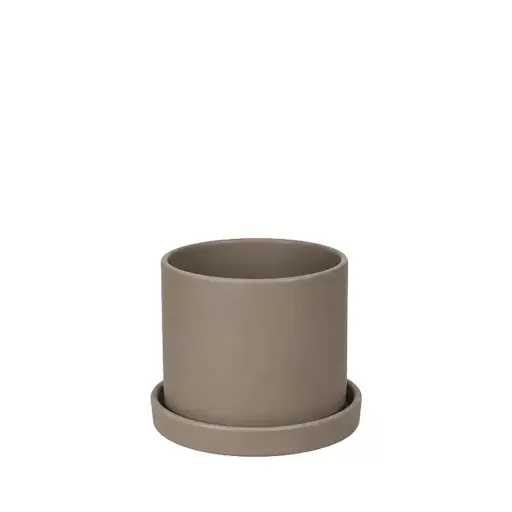[67243] Montgomery pot with saucer dark grey - 7x6.5"