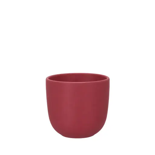 [67248] Estie pot round matte burgundy - 6.75x6.25"