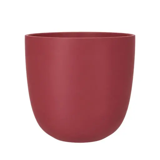 [67250] Estie pot round matte burgundy - 11x9.75" 